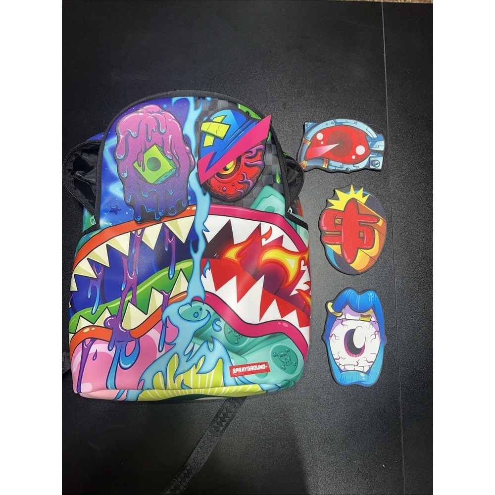 Spray Ground Crazy Shark Split DLXSV Backpack W/5 Removable Eyes LIMITED EDITION